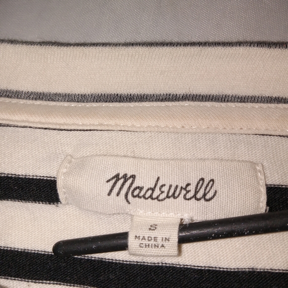 Madewell Gray/Cream Cotton Dress Small - Picture 3 of 6